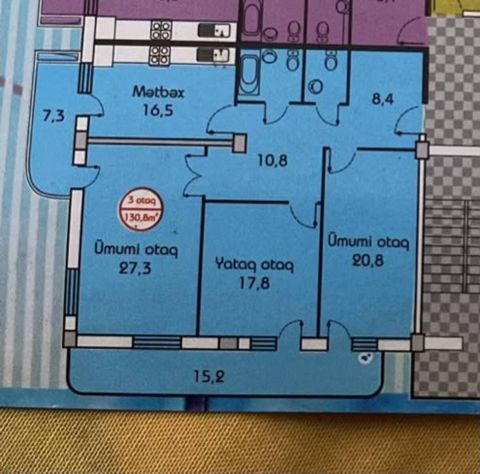 Satılır 3 otaqlı yeni tikili 132 m² — Bakı