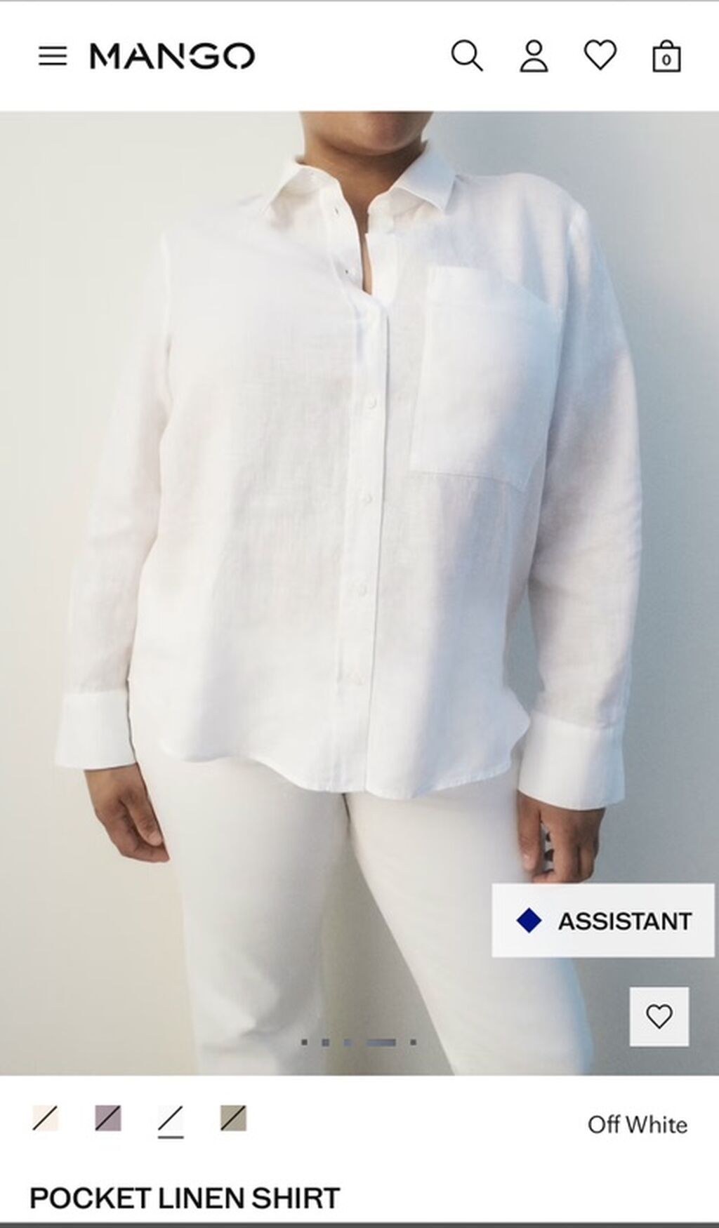 Mango – Pocket Linen Shirt (Off White) Məhsul geri qaytarma müddəti — Şəxsi əşyalar, Bakı (2)