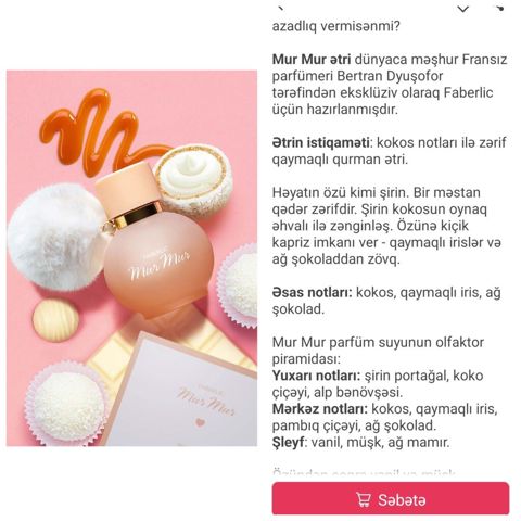 Faberlic Mur Mur qadın ətiri Mur Mur – fransız parfumeri Bertran