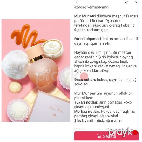 Faberlic Mur Mur qadın ətiri Mur Mur – fransız parfumeri Bertran — Masazır