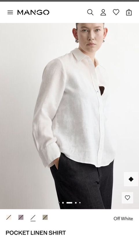 Mango – Pocket Linen Shirt (Off White) Məhsul geri qaytarma müddəti — Bakı