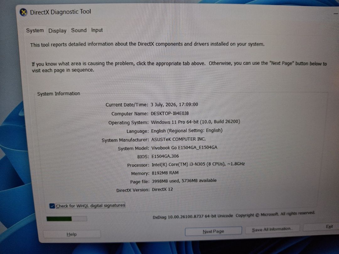 Asus Vivobook I3 N305 8gb ram 256GB ssd — Elektronika, Bakı (6)