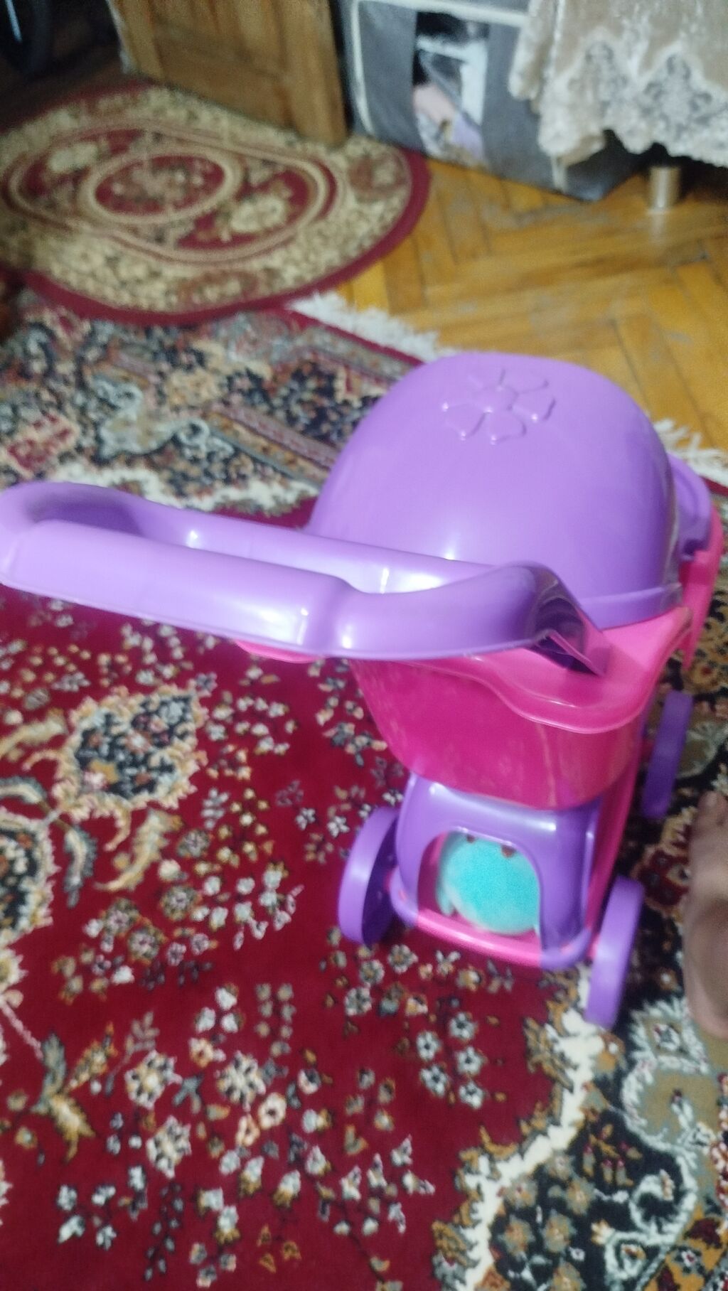 Uşaq üçün oyuncağ arabası və plyuş oyuncaq dəsti - Rənglər: çəhrayı — Oyun dəstləri, Bakı (4)