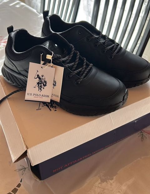 US Polo Assn. kişi idman ayaqqabısı – tam qara - Model: aşağı boğaz — Gəncə