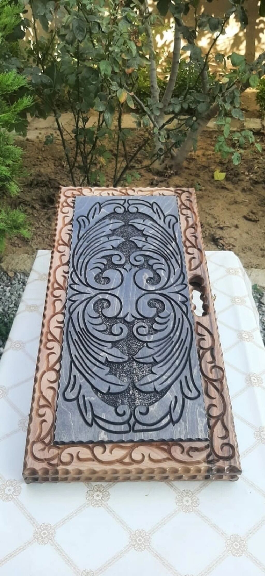 Əl oyma taxtadan nərd-şahmat dəsti - Material: keyfiyyətli bərk ağac — Şax, şəkəh, nard, Masazır (2)