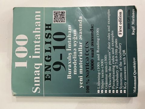 Məhsul: “100 Sınaq İmtahanı – Englısh 9–10” (First edition) Müəllif — Digah