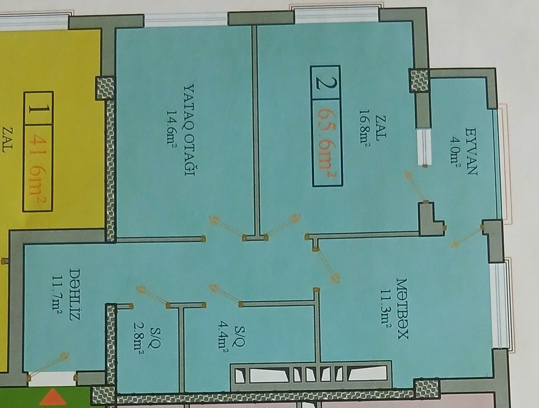 Satılır 2 otaqlı yeni tikili 65.6 m² — Mənzil, Bakı (3)