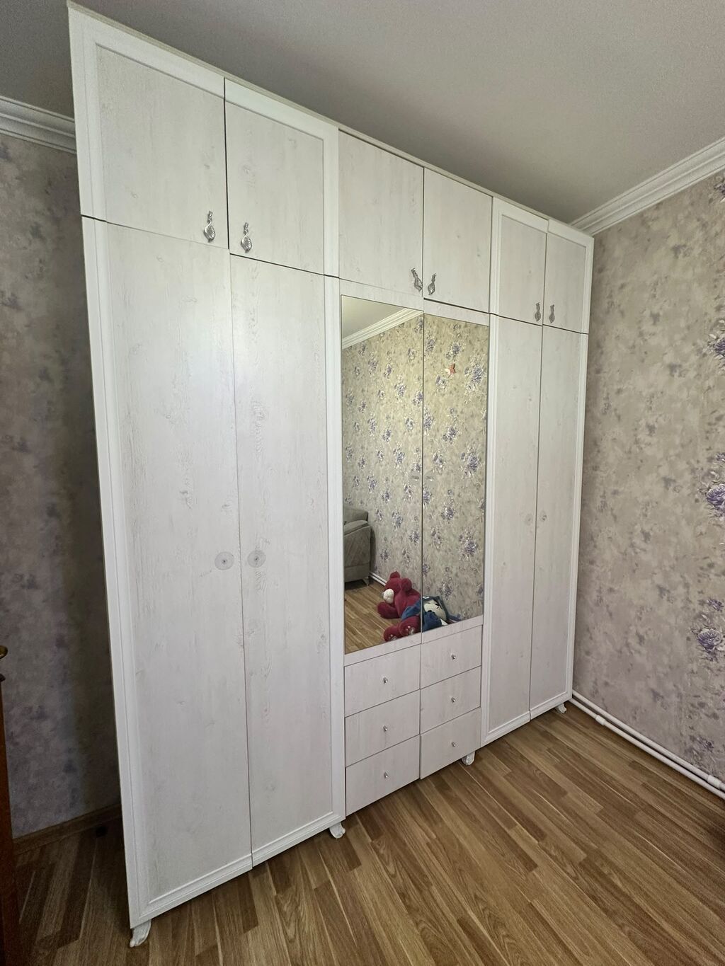 Ağ rəngdə çoxfunksiyalı qarderob dolabı - Modul quruluş: 5 əsas bölmə — Şkaflar, Mehdiabad