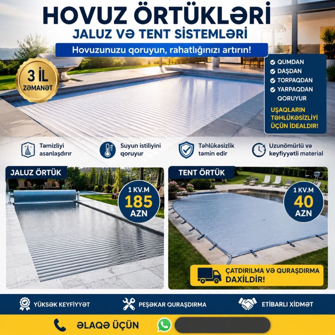 Hovuz örtükləri və jalüz sistemləri — İdman, hobi, istirahət, Bakı (3)