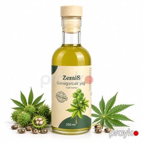 ZemiS Gənəgərçək yağı – 250 ml - Tərkib: 100% təbii, soyuq sıxma — Bakı