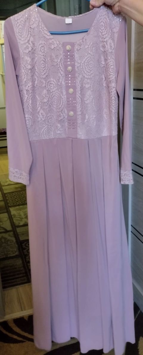 Uzun ziyafət/abiyə don - Rəng: açıq bənövşəyi (lilac) - Model: uzun — Xırdalan