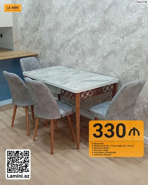 Məhsul: Masa dəsti (Kod: 3140) - Masa mexanizmi: Açılan - Ölçülər — Bakı