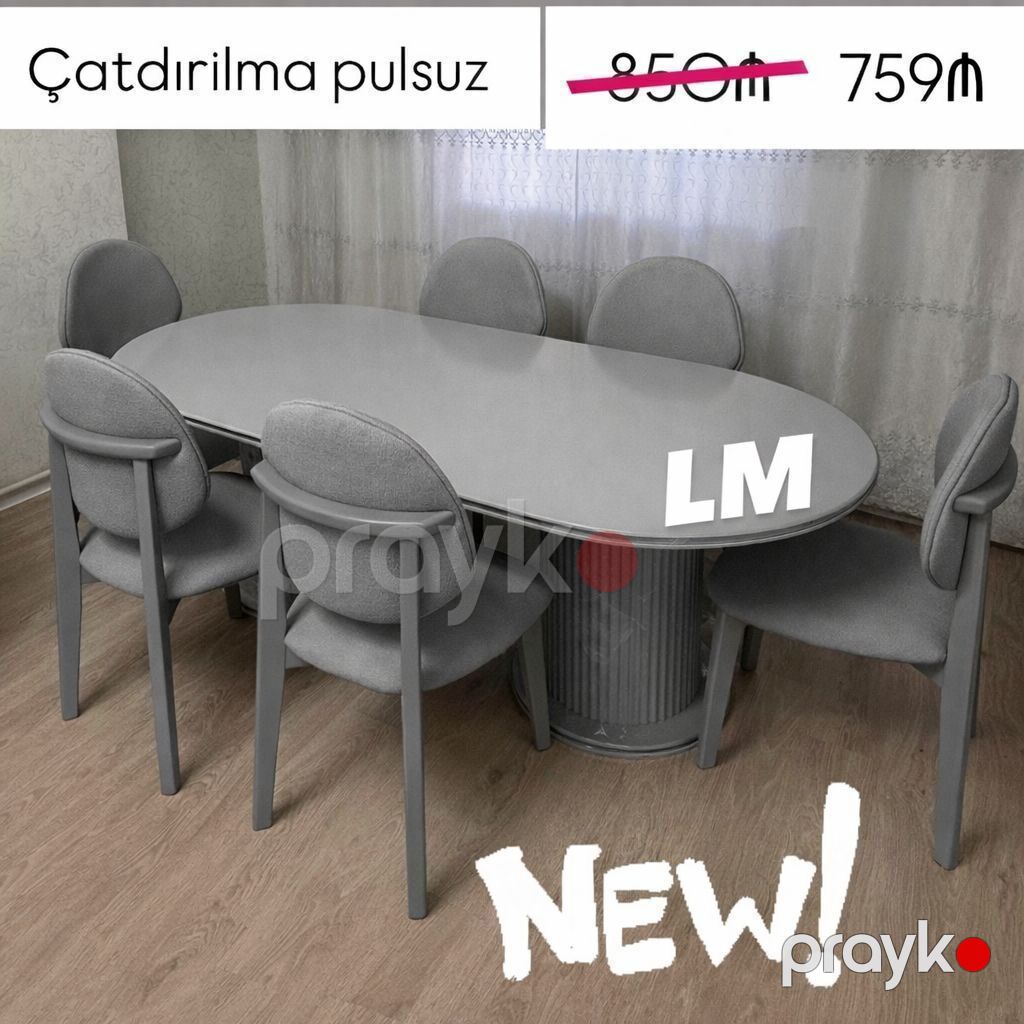 Möhtəşəm masa dəstləri (masa + 6stul) Endirim edildi 959 azn yox 759 — Masalar və stullar, Bakı (6)