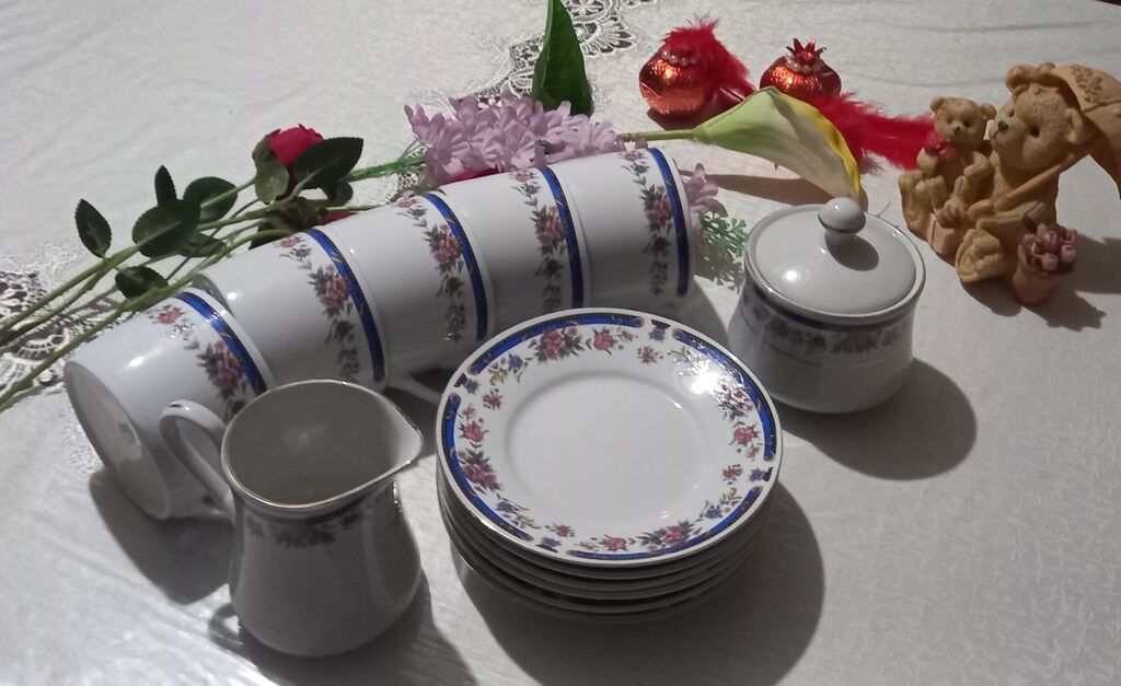 Çay dəsti, rəng - Yaşıl, Farfor — Çaynikler və qəhvə qabları, Bakı (5)