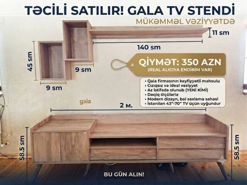 Yeni, Düz TV altlığı, Polkalı, Taxtalı — Saray