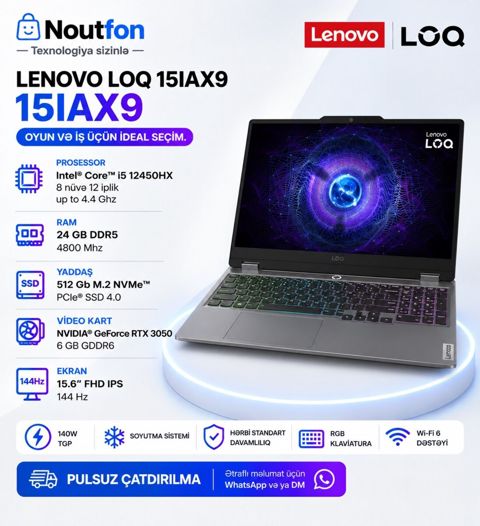 Lenovo Loq 15 IAX9 — Bakı