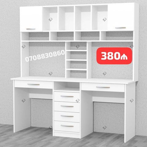 Ağ rəngdə çoxfunksiyalı iş və dərs masası - Geniş iş səthi olan masa — Mehdiabad
