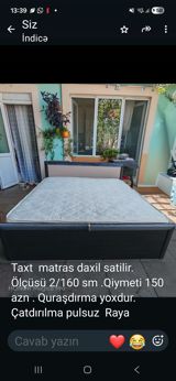 Taxt matrasla birlikdə satılır. Ölçü: 200×160 sm. Qiymət: 150 AZN — 2-ci əl əşyalar — Кровати