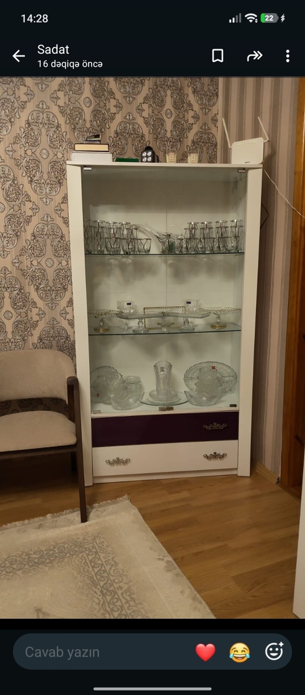 Qonaq otağı mebel dəsti Tərkib: - Açıq rəngli masa + 6 ədəd bənövşəyi — Mebel, Digah (2)