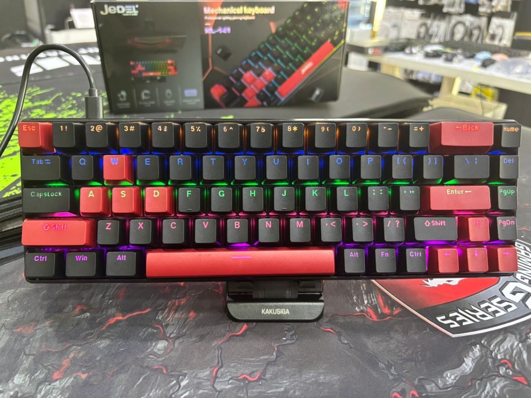 Jedel KL141 Mexaniki klaviatura Drinkey Red Switch (səssiz) — Elektronika, Bakı (11)