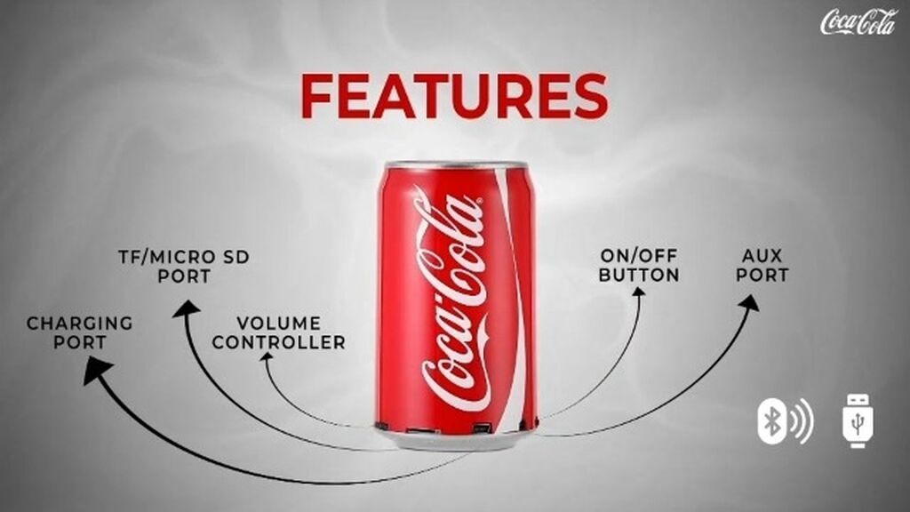 Coca‑Cola dizaynlı portativ MP3 pleyer və mini dinamik. Cola — Elektronika, Xırdalan (2)