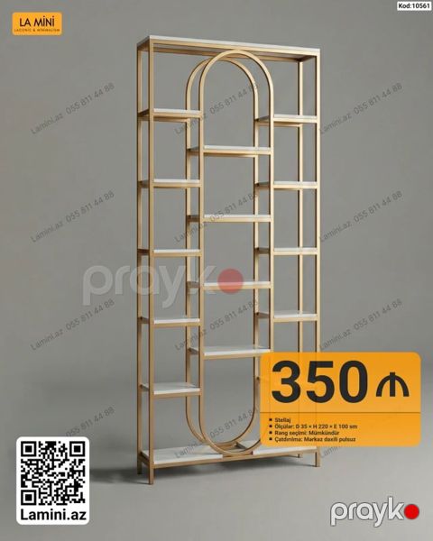 Məhsul: Stellaj (raf sistemi) Model 1 – Künc stellaj - Ölçülər: D 35 — Bakı
