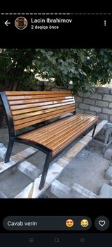 Məhsul: Açıq məkan üçün oturacaq skamya - Material: Metal karkas + — Ayten