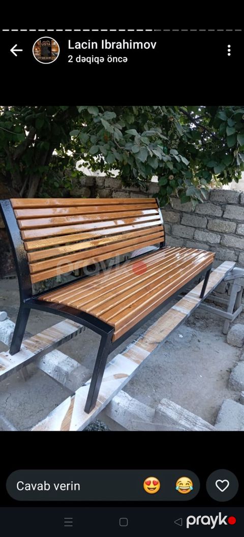 Məhsul: Açıq məkan üçün oturacaq skamya - Material: Metal karkas + — Digah