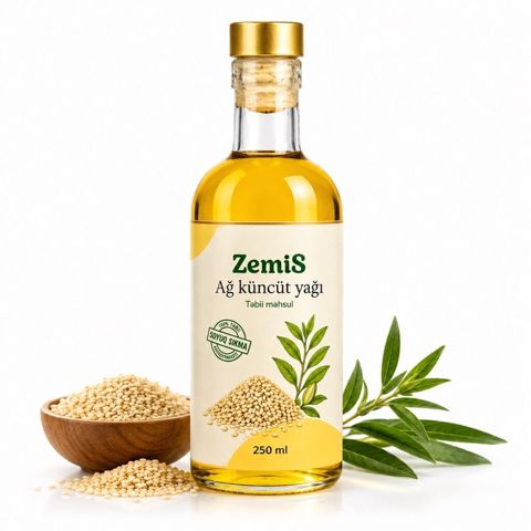 ZemiS Ağ küncüt yağı – 250 ml - Tərkib: 100% təbii ağ küncüt yağı — Bakı