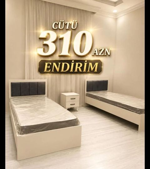 İki ədəd tək nəfərlik çarpayı dəsti - Komplekt: 2 ədəd tək çarpayı + — Bakı