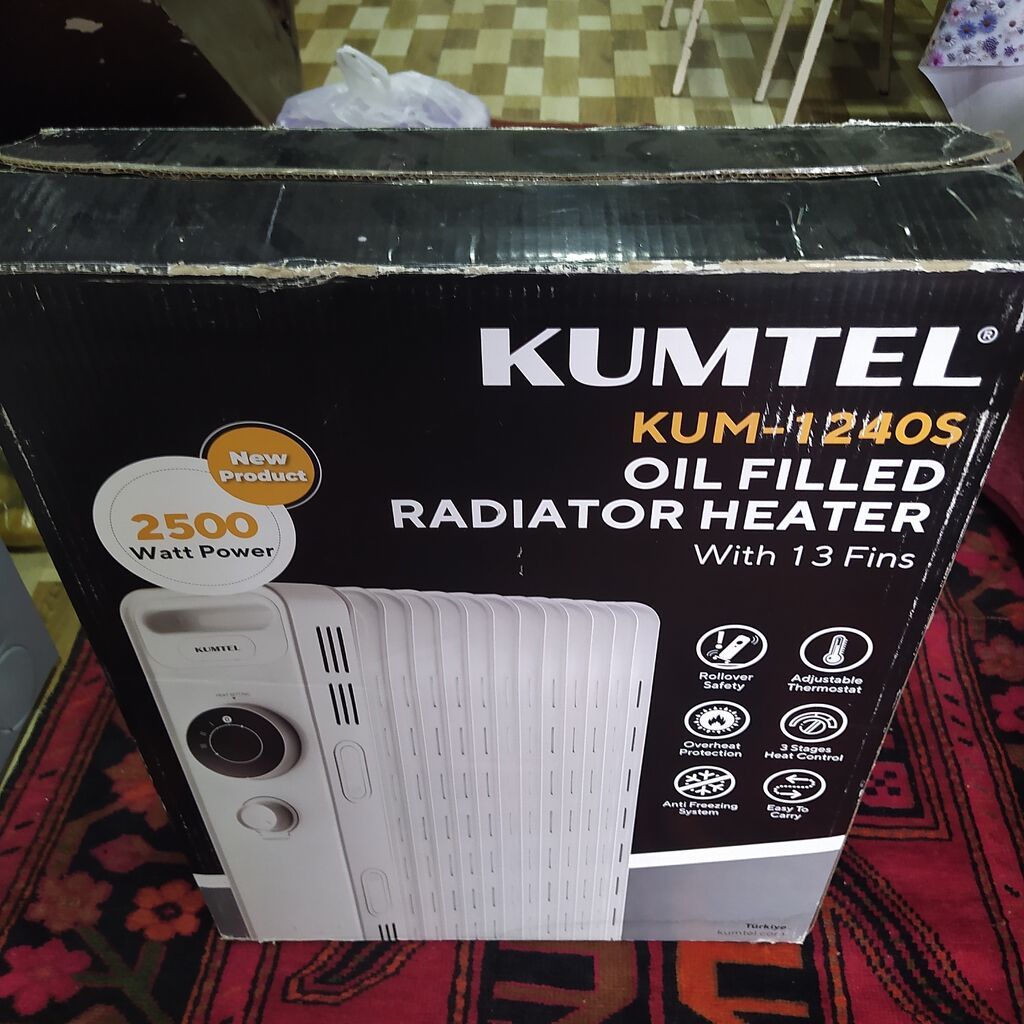 Kumtel KUM-1240S yağlı radiator istiçici - Güc: 2500 - Fins (dilim) — Elektronika, Bakı (2)