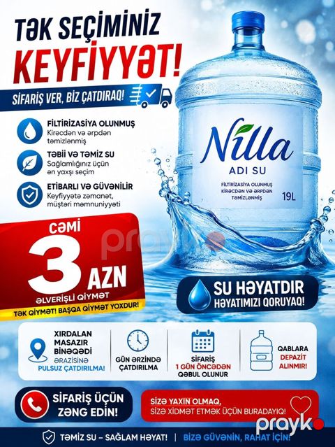 Nilla – 19L filt­rasiya olunmuş içməli su Xüsusiyyətlər — Xırdalan
