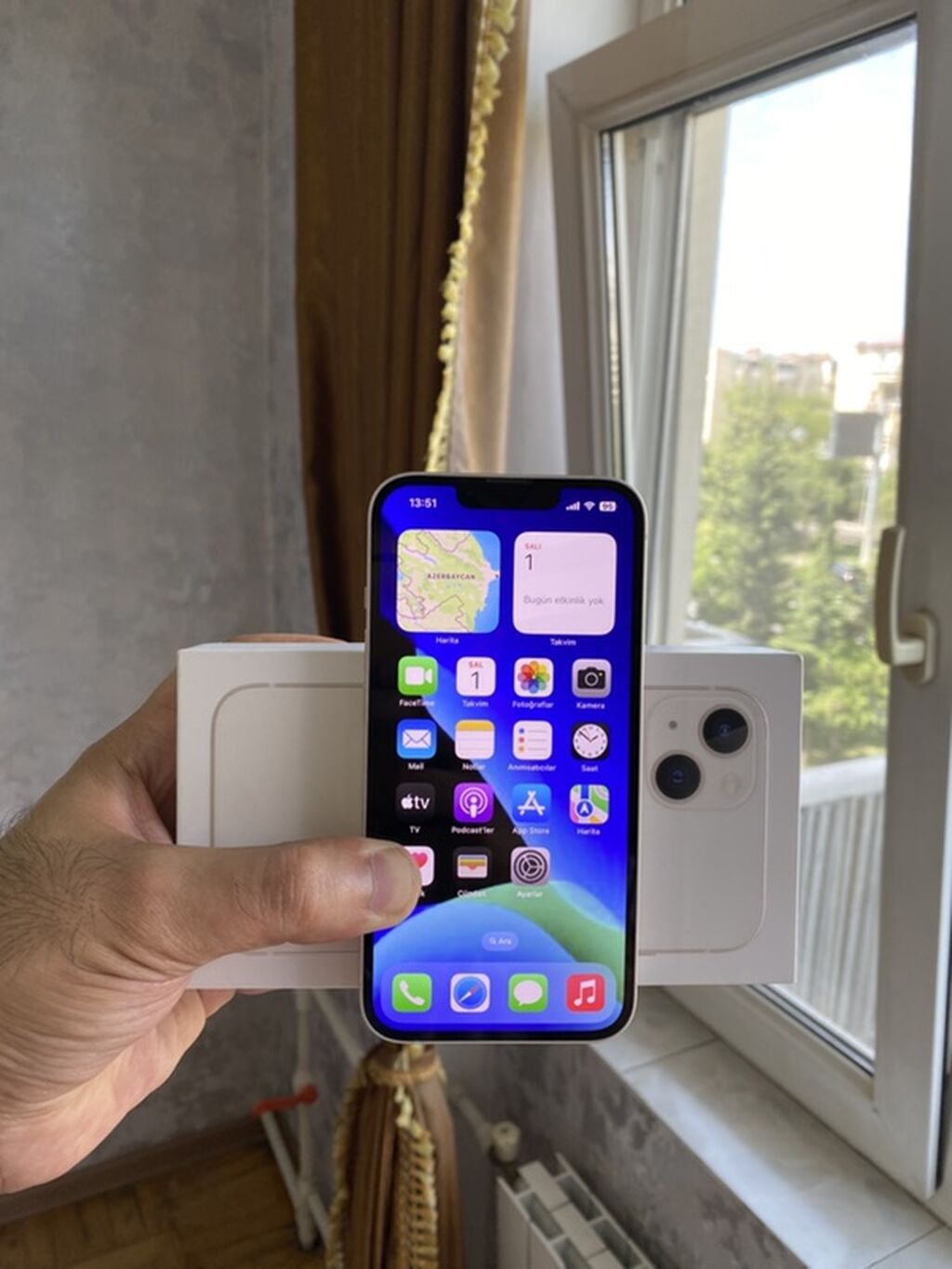 IPhone 13, 128 GB, Ağ, Simsiz şarj — Apple iPhone, Bakı (3)