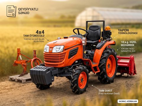 Mini traktor Kubota B1820D, 2017 il — Xaçmaz