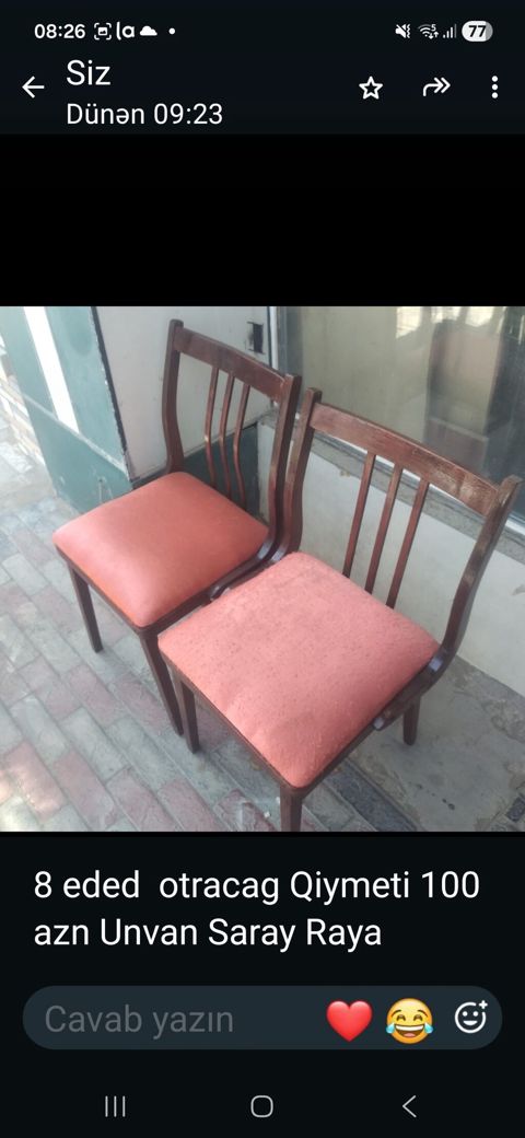 Taxta karkaslı, yumşaq oturacaqlı klassik yemək stulları dəsti
