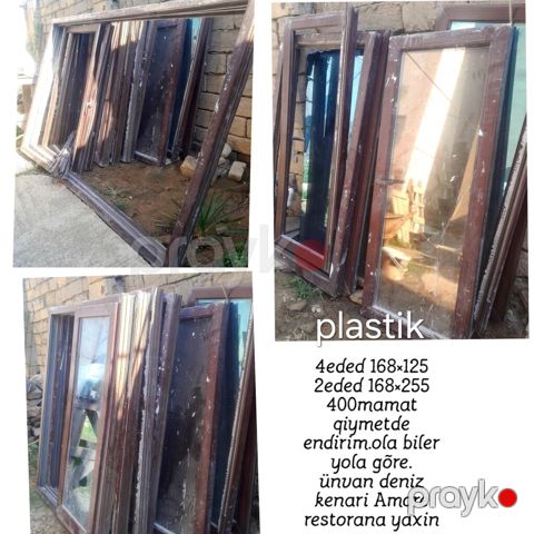 Plastik pəncərə və qapı çərçivələri - 4 ədəd ölçü: 168 125 sm - 2