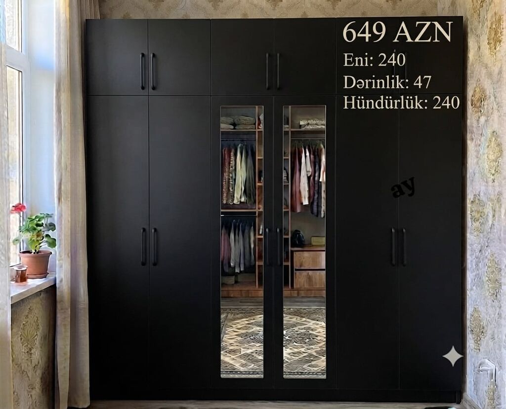 Sərfəli Mebel Təklifi *6 qapılı Dolab* Ölçü: 240×47×240 — Mebel, Digah (2)