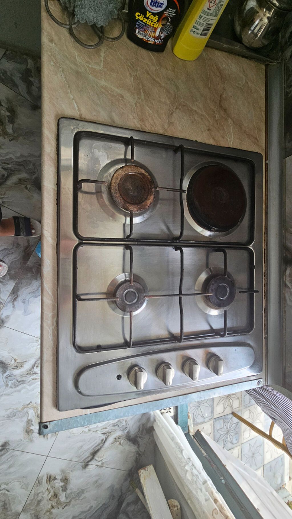 Quraşdırılan qaz-elektrik kombi plitə - 60 sm-lik paslanmayan polad — Mətbəx texnikası, Bakı (2)