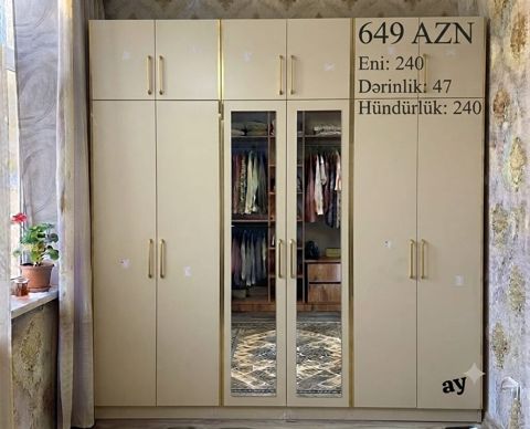 Sərfəli Mebel Təklifi *6 qapılı Dolab* Ölçü: 240×47×240 — Digah