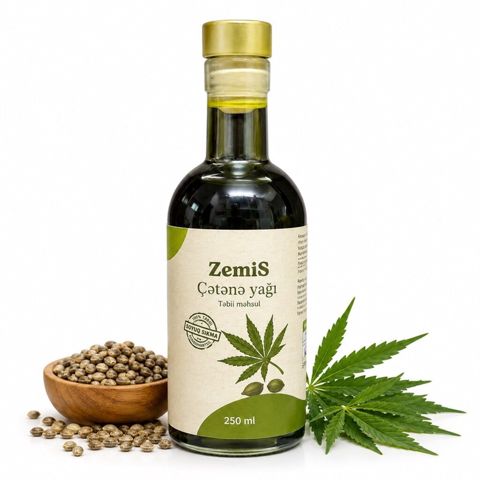 ZemiS Çətənə yağı – 250 ml - Soyuq sıxma üsulu ilə əldə edilən təbii