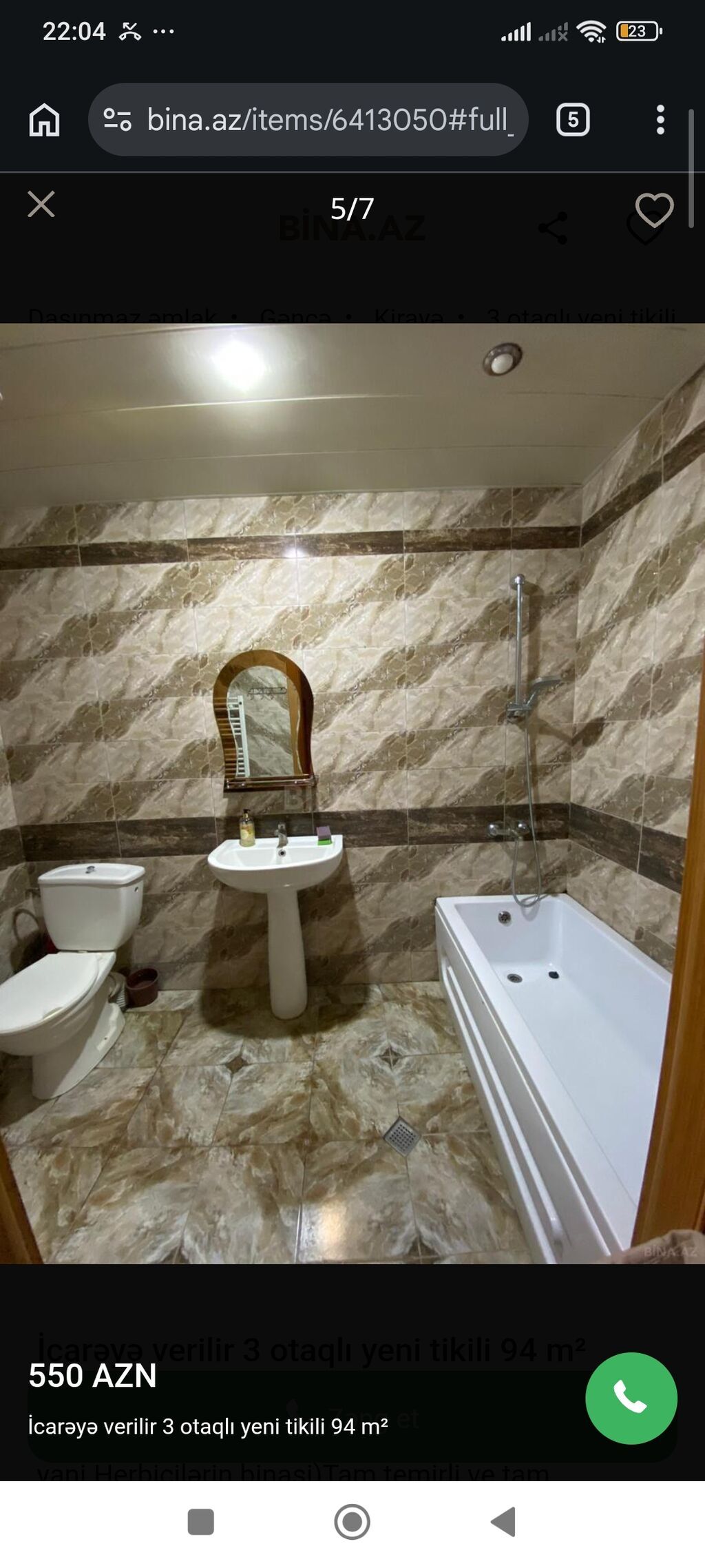 1 nefer oglan lazmdi İcarəyə verilir: 3 otaqlı yeni — Daşınmaz əmlak, Gəncə (4)
