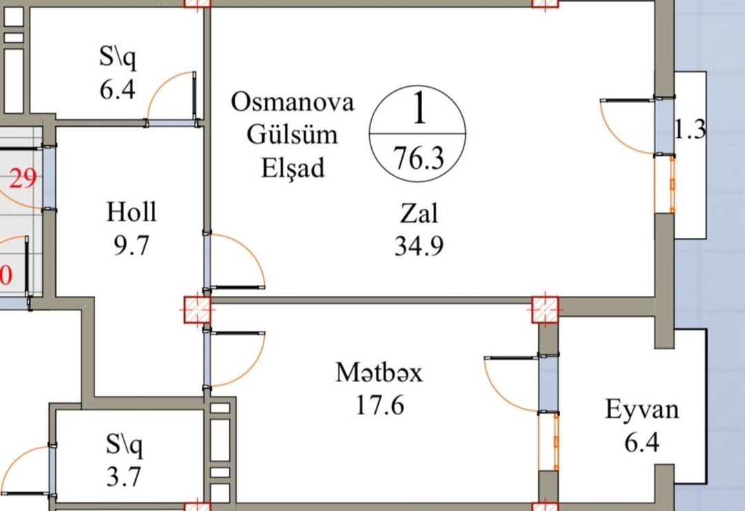 Satılır 2 otaqlı yeni tikili 77 m² — Mənzil, Bakı (4)