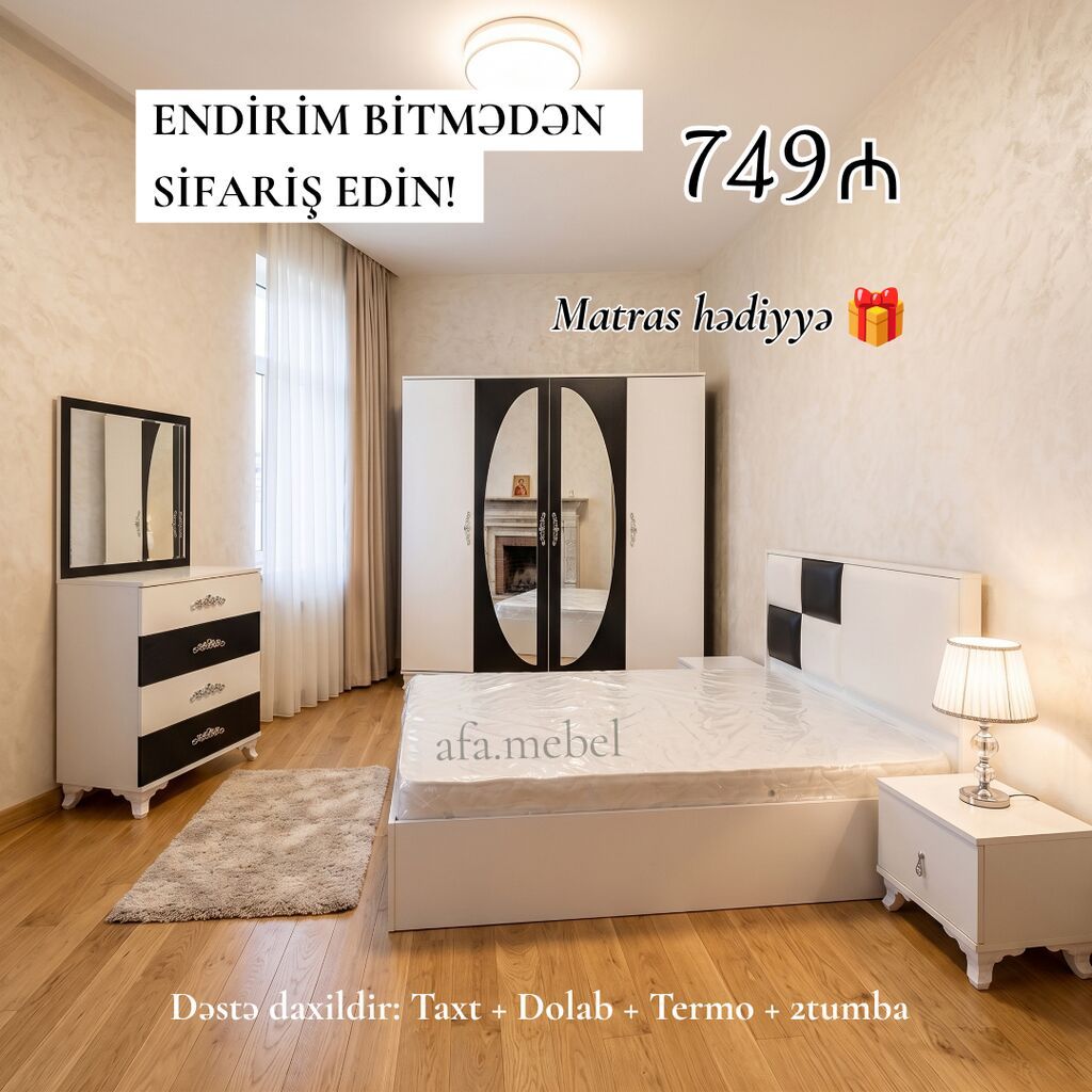 İkinəfərlik çarpayı, Dolab, Termo, Tumba, Yeni — Mebel, Bakı (2)