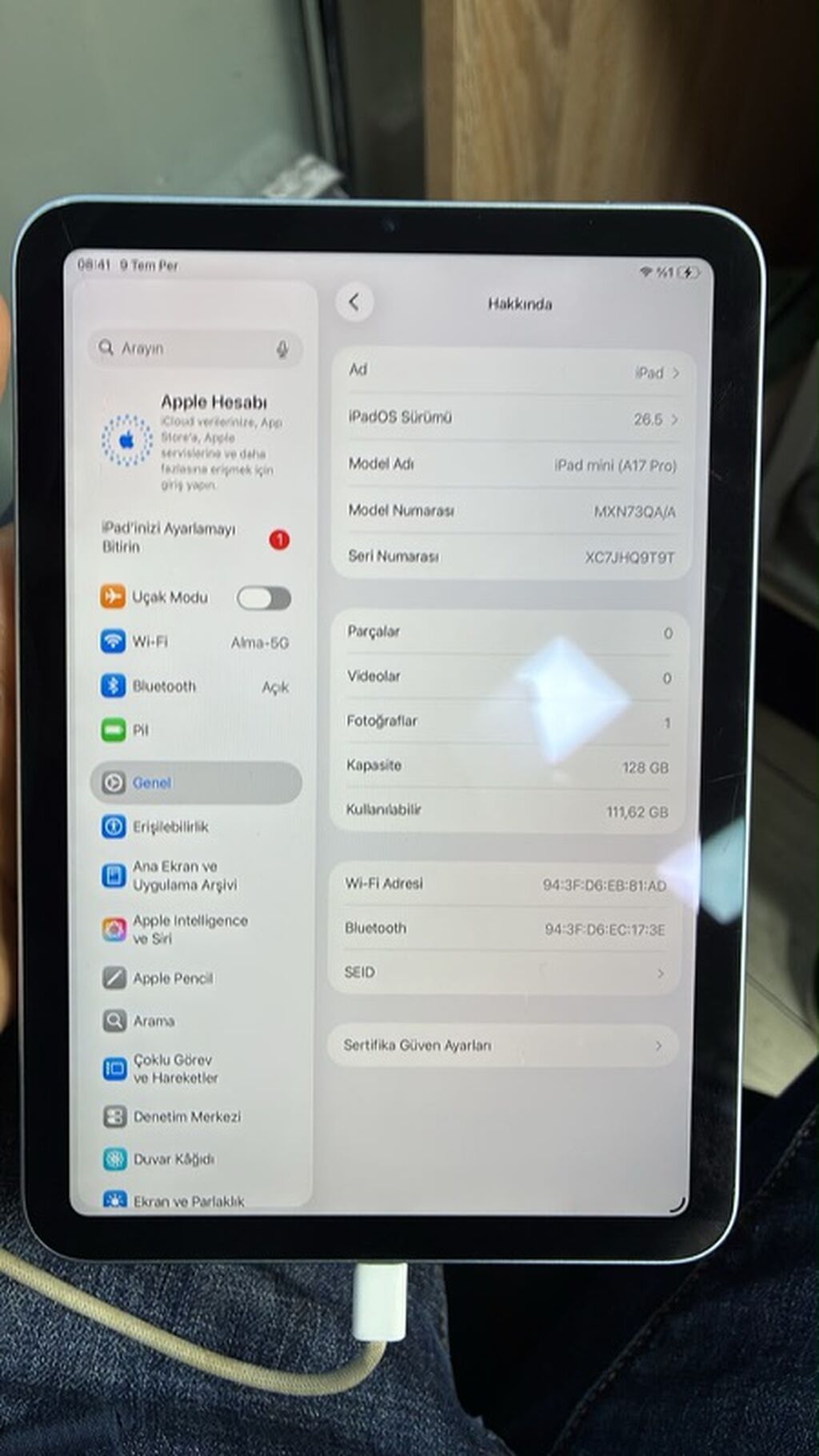 İ pad mini 7 97 pil 128 yaddas Zavod Yungul ciziqlari var — Elektronika, Bərdə (6)