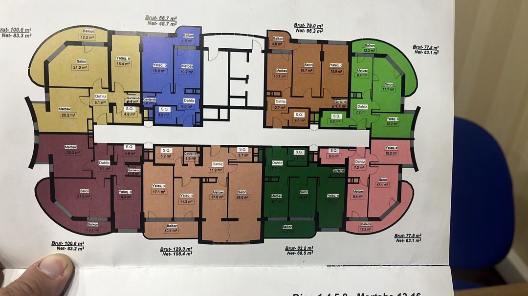 Satılır 3 otaqlı yeni tikili 129 m² — Mənzil, Bakı (9)