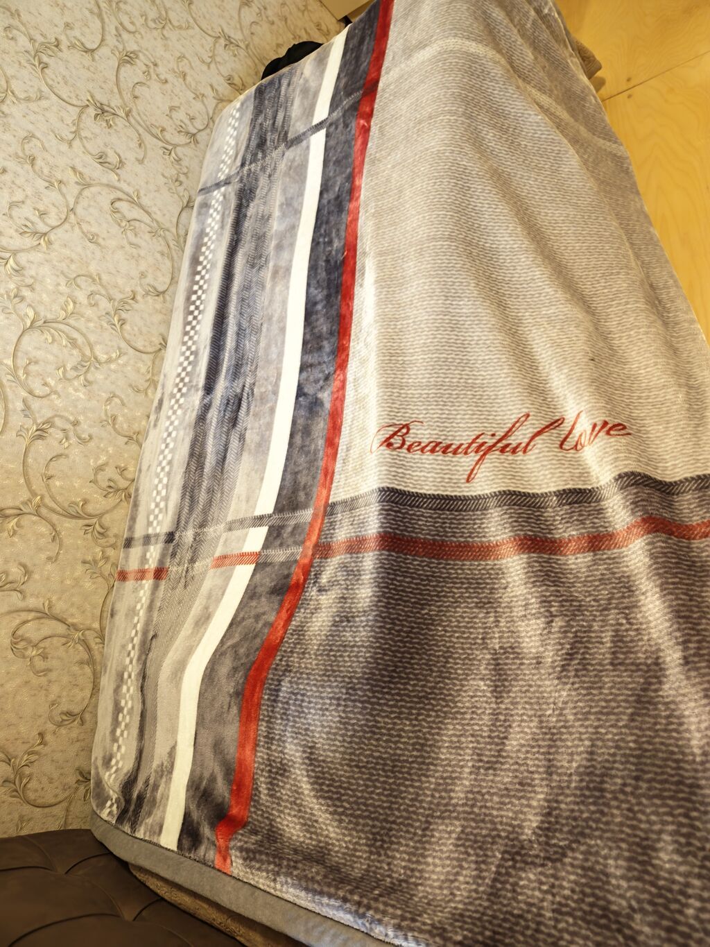 Yeni rəng - Boz Mikrofiber Pled — Tekstil, Bakı (2)