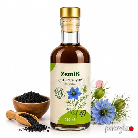 ZemiS Qarazirə yağı – təbii məhsul - Həcm: 250 ml - Soyuq sıxma üsulu — Bakı