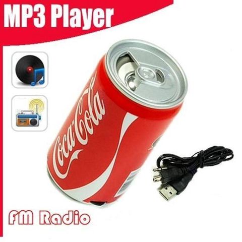 Coca‑Cola dizaynlı portativ MP3 pleyer və mini dinamik. Cola — Xırdalan
