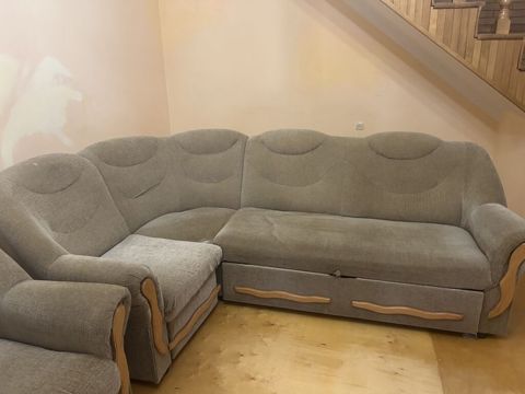 Künc divan və iki kreslodan ibarət yumşaq mebel dəsti - Komplekt: 1 — Bakı