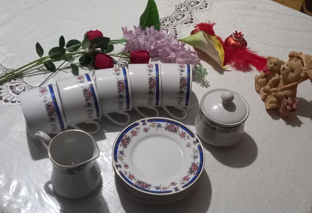 Çay dəsti, rəng - Yaşıl, Farfor — Çaynikler və qəhvə qabları, Bakı (4)